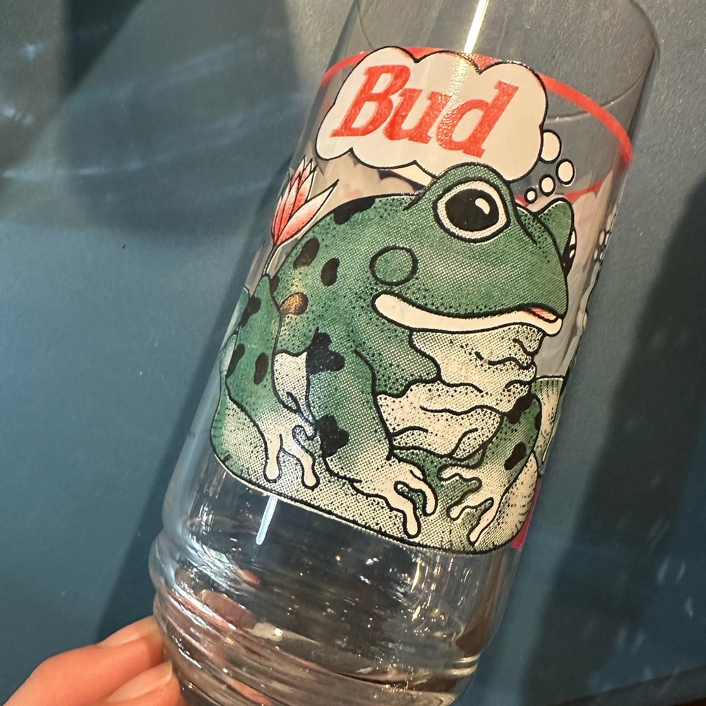 🐸SOLD 🐸 Vintage Bud Frog Tumbler Glass